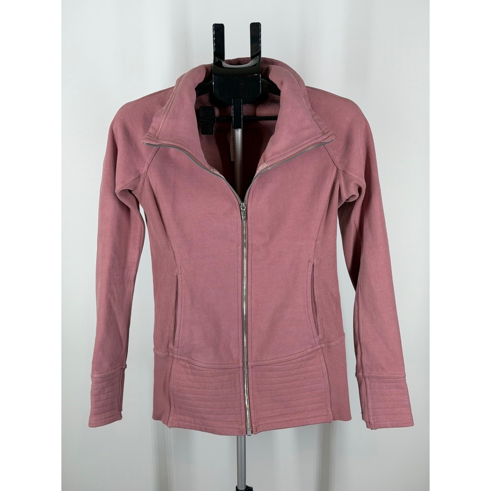 Lululemon Radiance Jacket Pink Full Zip Ribbed Size 6